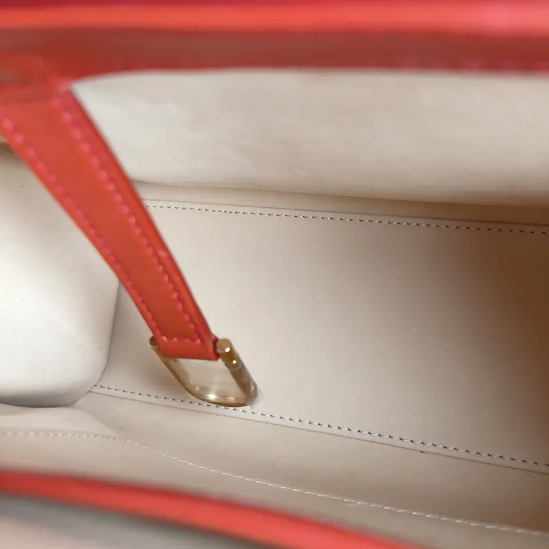 DELVAUX Crossbody Bag Tempete Top Handle Bag Red Calfskin Medium 27.5 × 9 × 23 cm — detail view 6 of 13