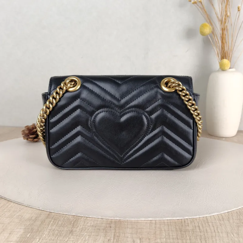 GUCCI Crossbody Bag GG Marmont Small Marmont 22 Black CC alfskin Small 22 × 6 × 13 cm — cover view 5 of 5