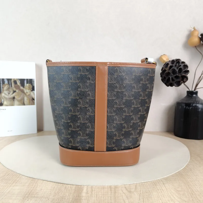 CELINE Crossbody Bag Triomphe Bucket Bag Monogram PVC Small 22 × 13 × 26 cm — cover view 2 of 6