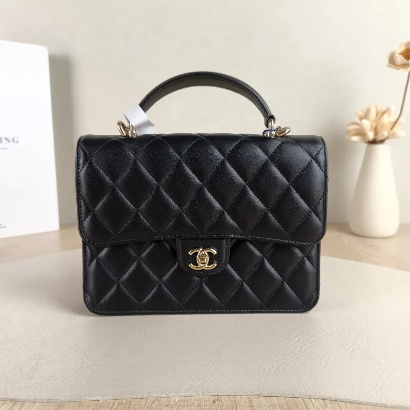 Chanel Backpack 25k Backpack Black Lambskin One Size 18.2 × 5 × 14 cm