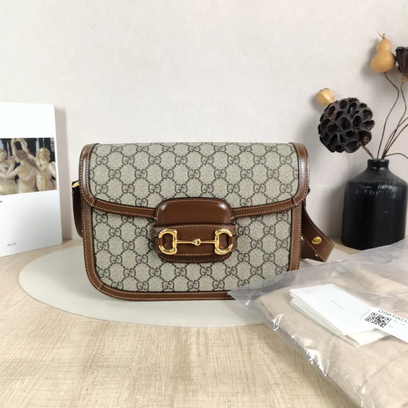 GUCCI Shoulder Bag Horsebit 1955 Horsebit Medium Monogram PVC Medium 25 × 8 × 18 cm — cover view 3 of 6