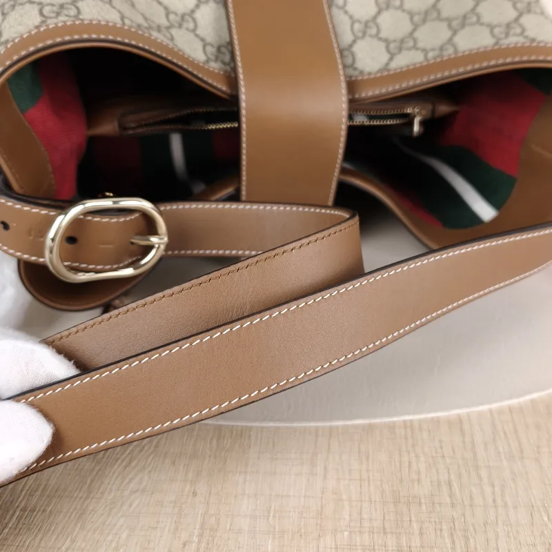 GUCCI Shoulder Bag Padlock Tote Monogram Brown Canvas 28.5 × 15 × 22.5 cm — detail view 4 of 11