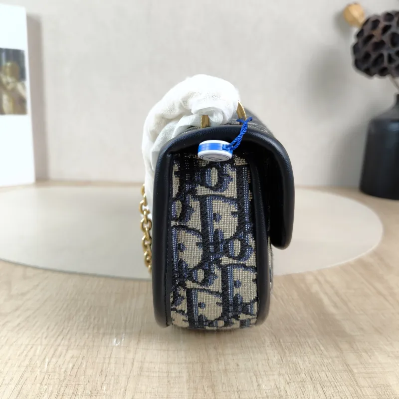 DIOR Shoulder Bag Médaillon Blue Canvas Small 21 × 5.5 × 12 cm — detail view 10 of 13