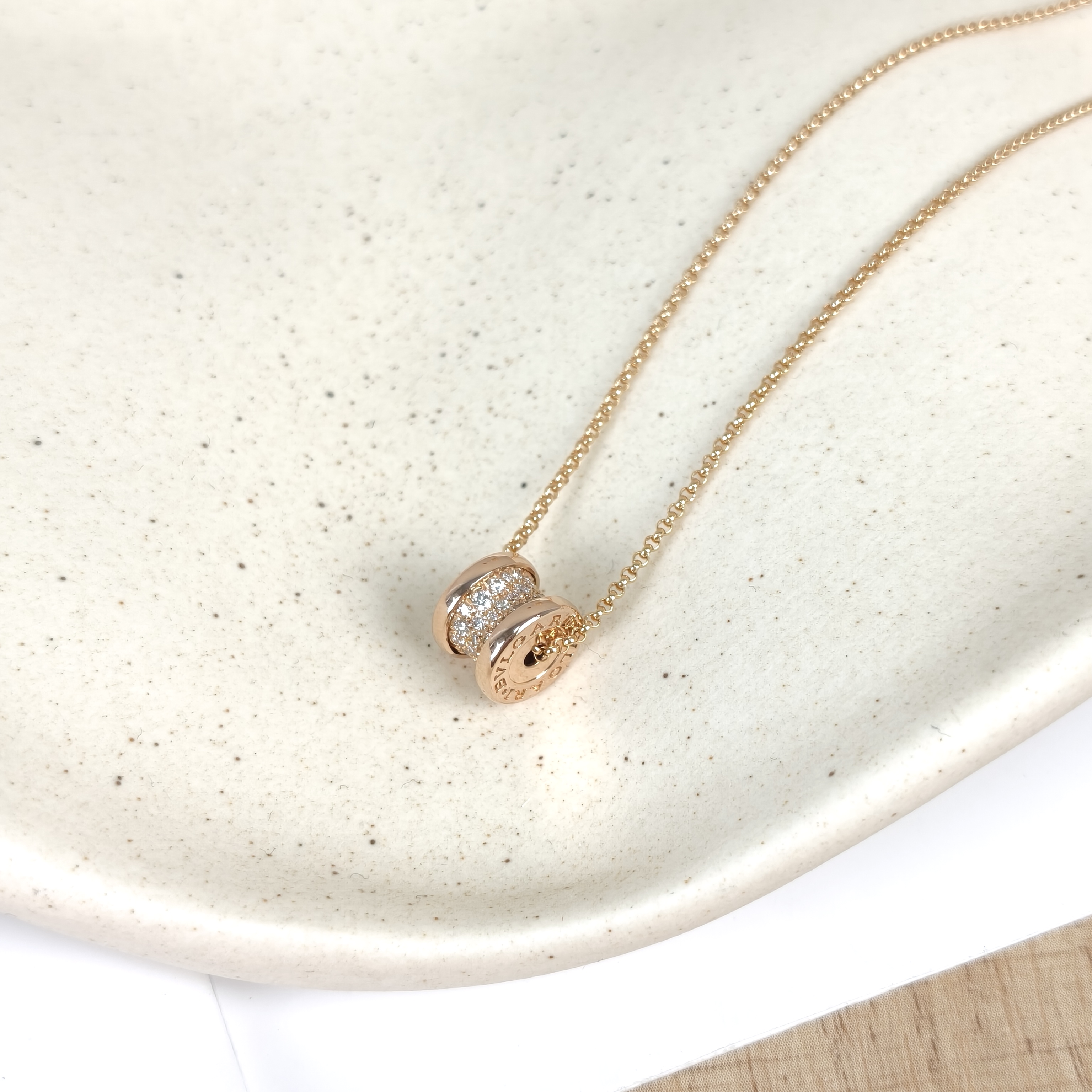 Bvlgari Necklace B.ZERO1Collection Pavé Diamond Rose Gold 18KR ose Gold42cm One Size — cover view 8 of 10