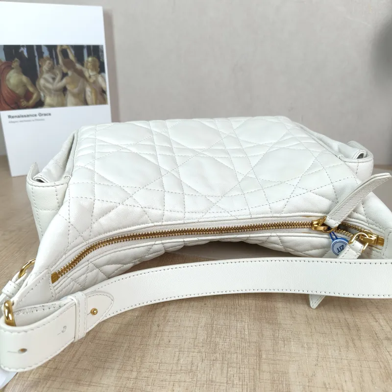 DIOR Crossbody Bag D-Dream White Lambskin Medium 28 × 10 × 16 cm — detail view 6 of 10