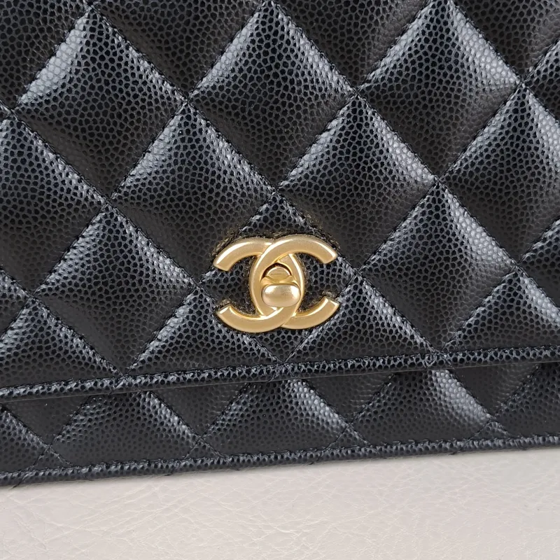 Chanel Crossbody Bag 24s woc Black Grained Calfskin Mini 19.2 × 3.5 × 12.3 cm — detail view 6 of 14
