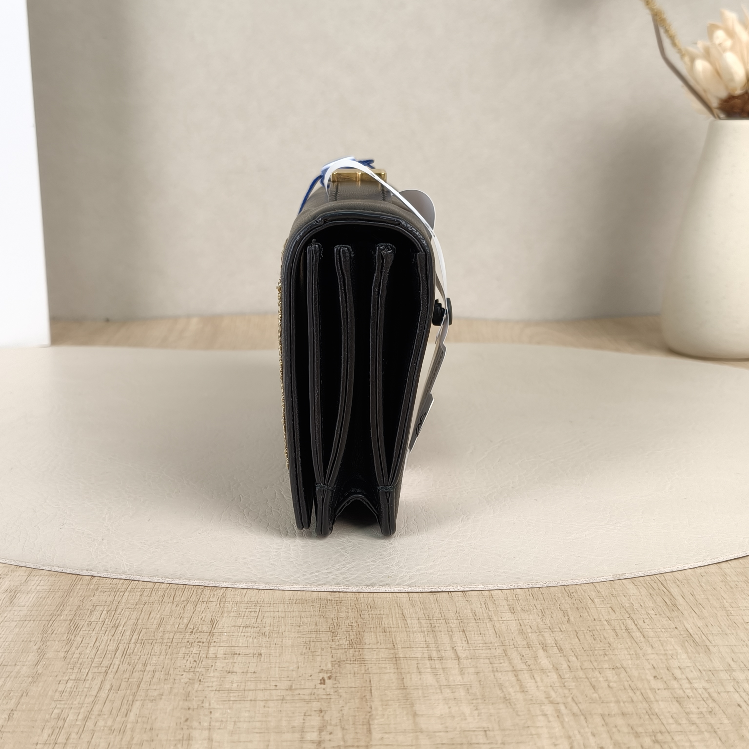 DIOR Clutch Clutch Black Calfskin 18 × 3 × 9.7 cm — cover view 4 of 9