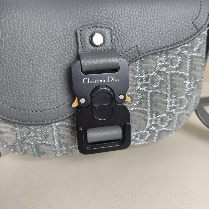 DIOR Crossbody Bag Grey Canvas Mini 20 × 5.5 × 13.5 cm — detail view 11 of 11