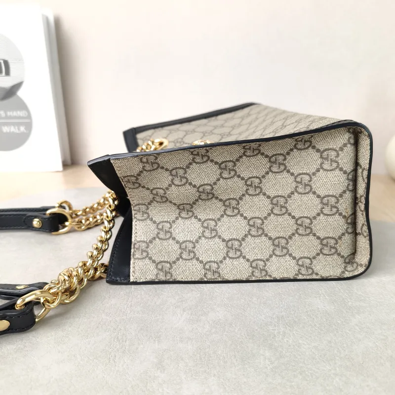GUCCI Shoulder Bag Padlock Tote Black Monogram PVC Medium26 × 10 × 18 cm — detail view 11 of 12
