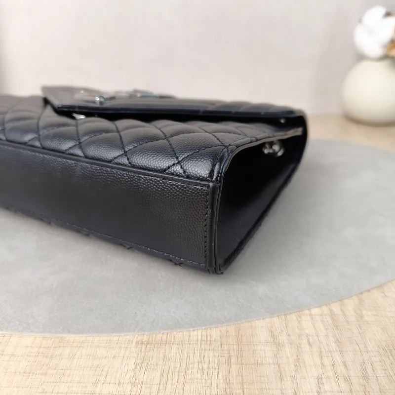 SAINT LAURENT Crossbody Bag ENVELOPE Black Calfskin Medium24 × 6 × 17.5 cm — detail view 12 of 12