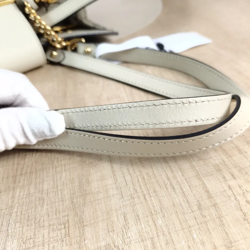 GUCCI Shoulder Bag Padlock Tote White Monogram PVC Medium 26 × 10 × 18 cm — detail view 6 of 12