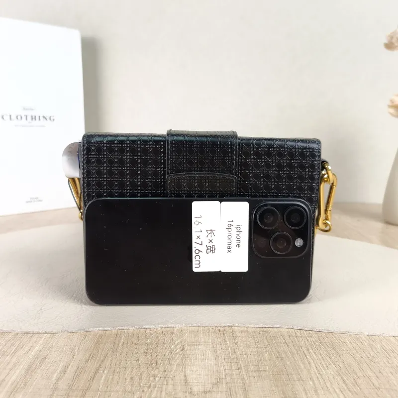 DIOR Crossbody Bag 30Montaigne 30 Box Box Black Calfskin Mini 17.5 × 5 × 11.5 cm — cover view 5 of 5