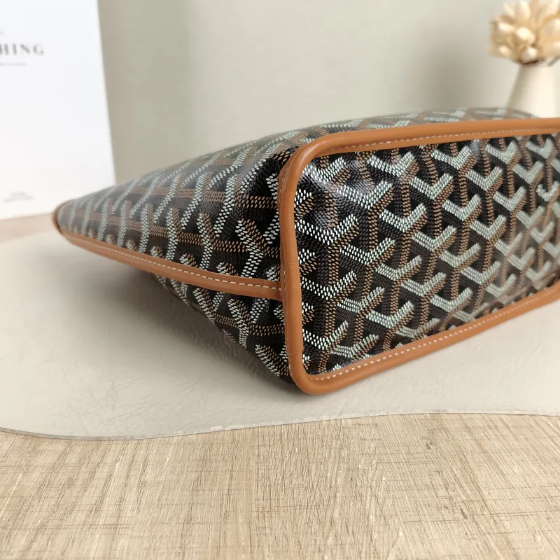GOYARD Top Handle Bag ANJOU Shopping Tote Brown PV Cmini19.5 × 9 × 19.5 cm — detail view 7 of 11
