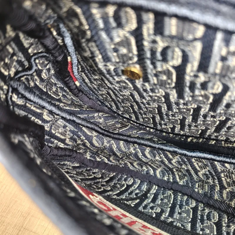 DIOR Top Handle Bag Saddle Blue Canvas Medium25.5 × 6.5 × 20 cm — detail view 4 of 13