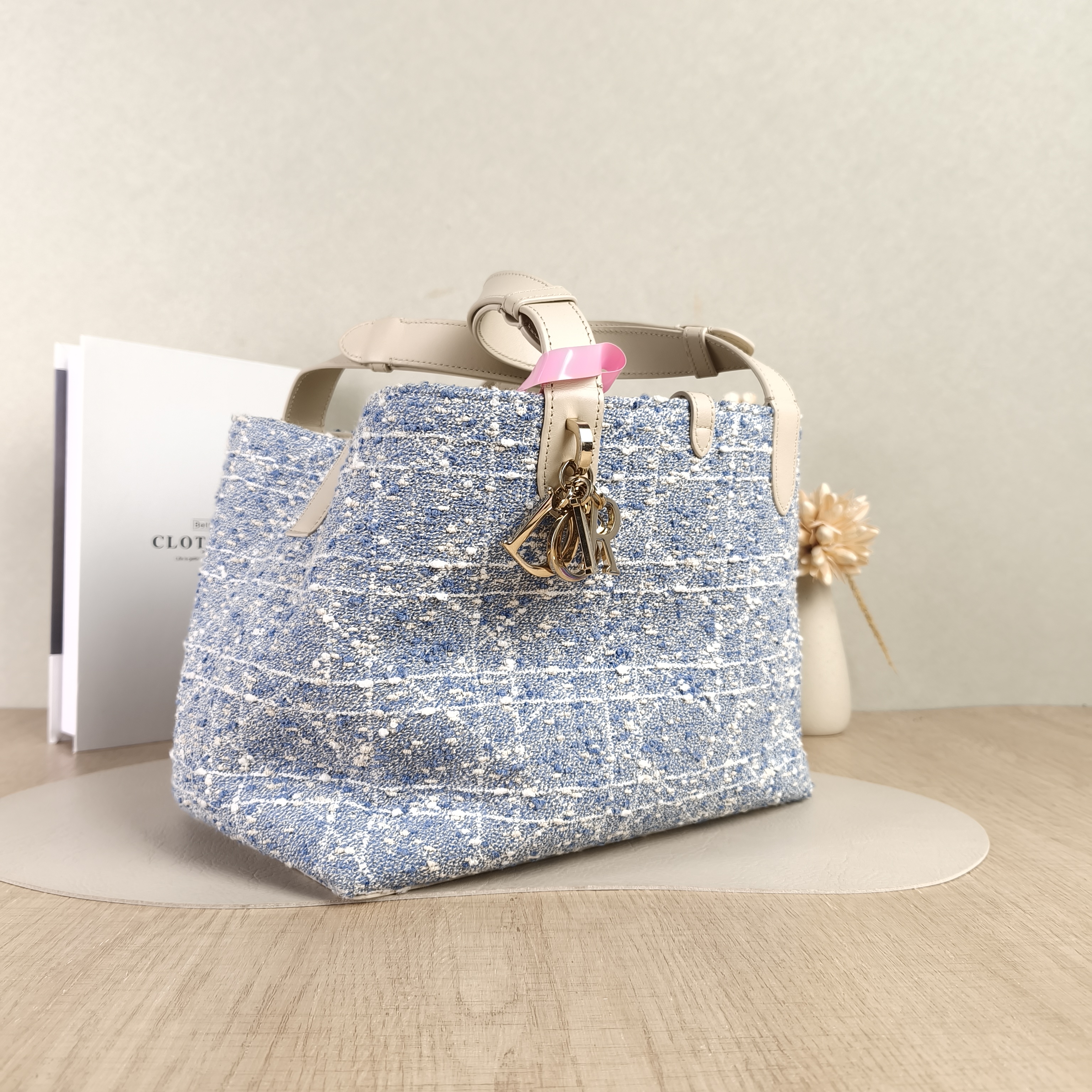 DIOR Top Handle Bag TOUJOURS Blue White Medium28.5 × 17 × 21.5 cm — cover view 2 of 4