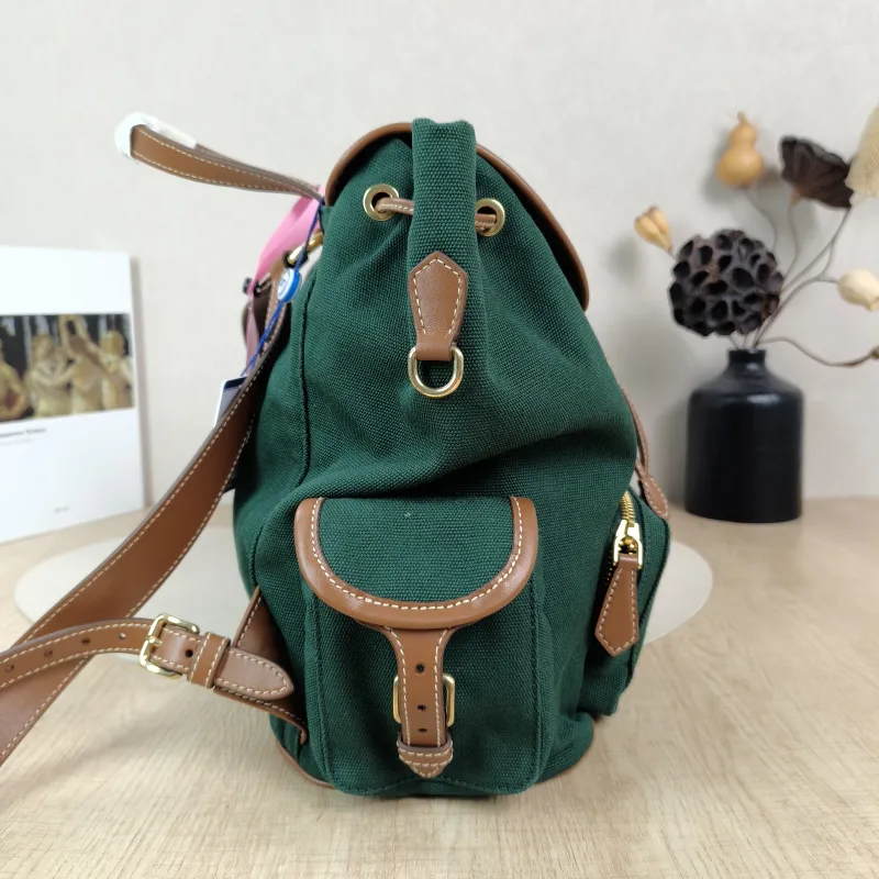 Miumiu Backpack Backpack Green Canvas Large25 × 12.5 × 29.5 cm — detail view 12 of 15
