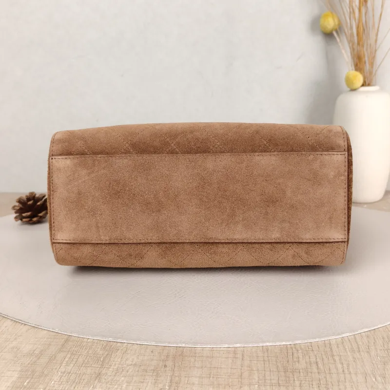 Chanel Shoulder Bag Baguette Bag Brown Suede One Size 23 × 11 × 11 cm — cover view 4 of 5