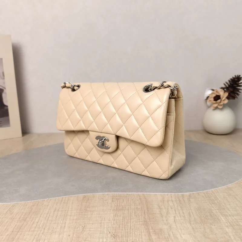 Chanel Crossbody Bag Classic Flap CF Beige Lambskin Small 23 × 6 × 14.5 cm 31 — cover view 3 of 6