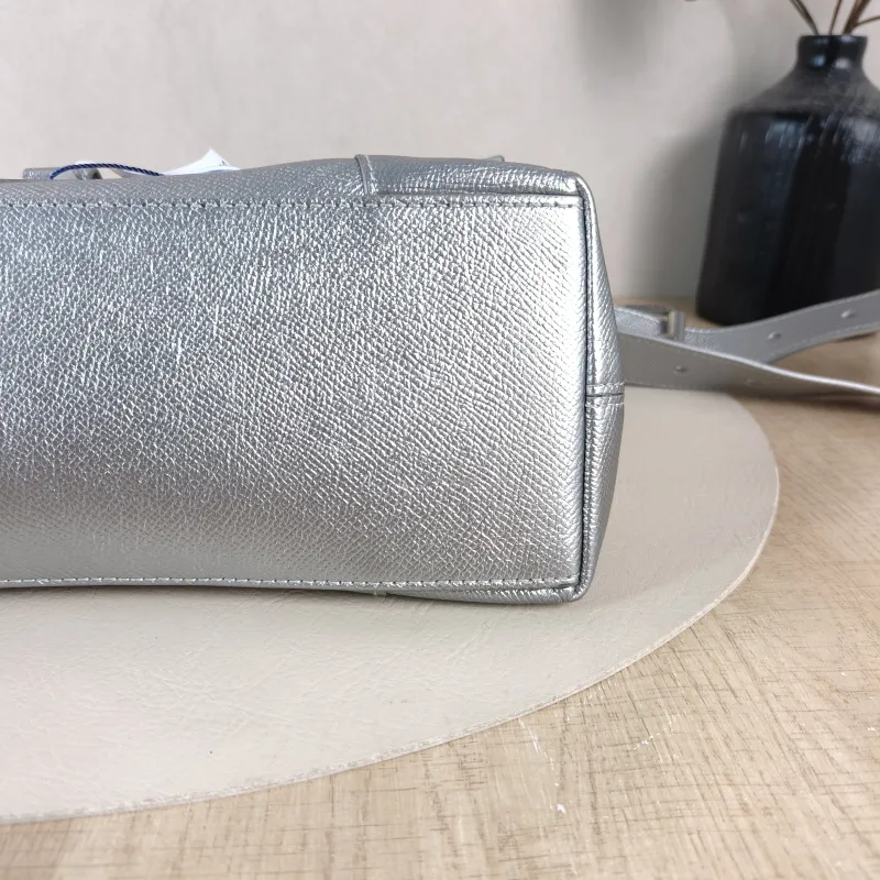 BALENCIAGA Shoulder Bag DOWNTOWN Silver Calfskin Small 30 × 10 × 17.5 cm — detail view 11 of 11