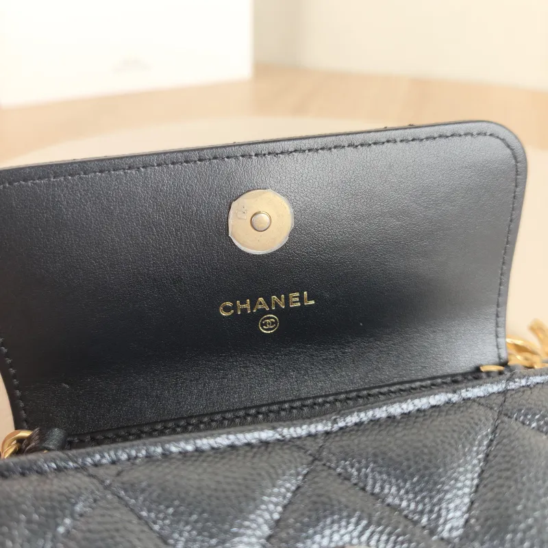 Chanel Crossbody Bag C logo woc Crossbody Bag Black Grained Calfskin One Size 13 × 5.5 × 10 cm — detail view 1 of 12