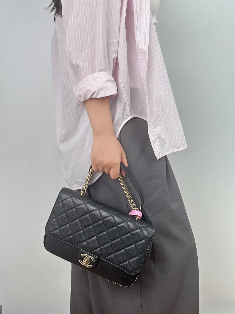 Chanel Crossbody Bag cf Collection Crossbody Bag Black Calfskin One Size 26 × 7 × 18 cm 24 — on-model view 1 of 2