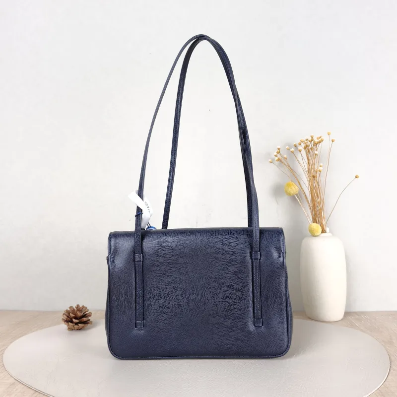 Chanel Shoulder Bag 26p preppy coco Navy Grained Calfskin Small 22 × 7 × 15 cm — cover view 4 of 6