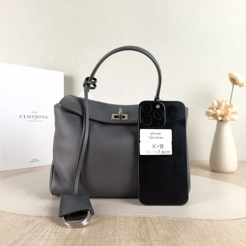 BALENCIAGA Crossbody Bag RODEO Dark Grey Calfskin Mini 23 × 10 × 17 cm — cover view 5 of 5