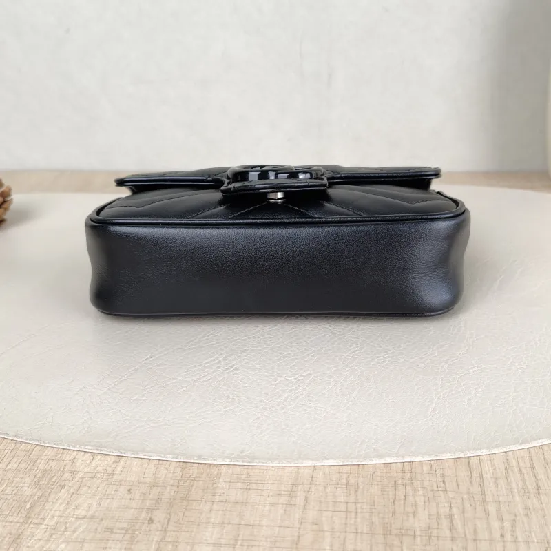 GUCCI Crossbody Bag GG Marmont So Black Marmont So Black Black CC alfskin Mini 16.5 × 5 × 10 cm — cover view 3 of 6