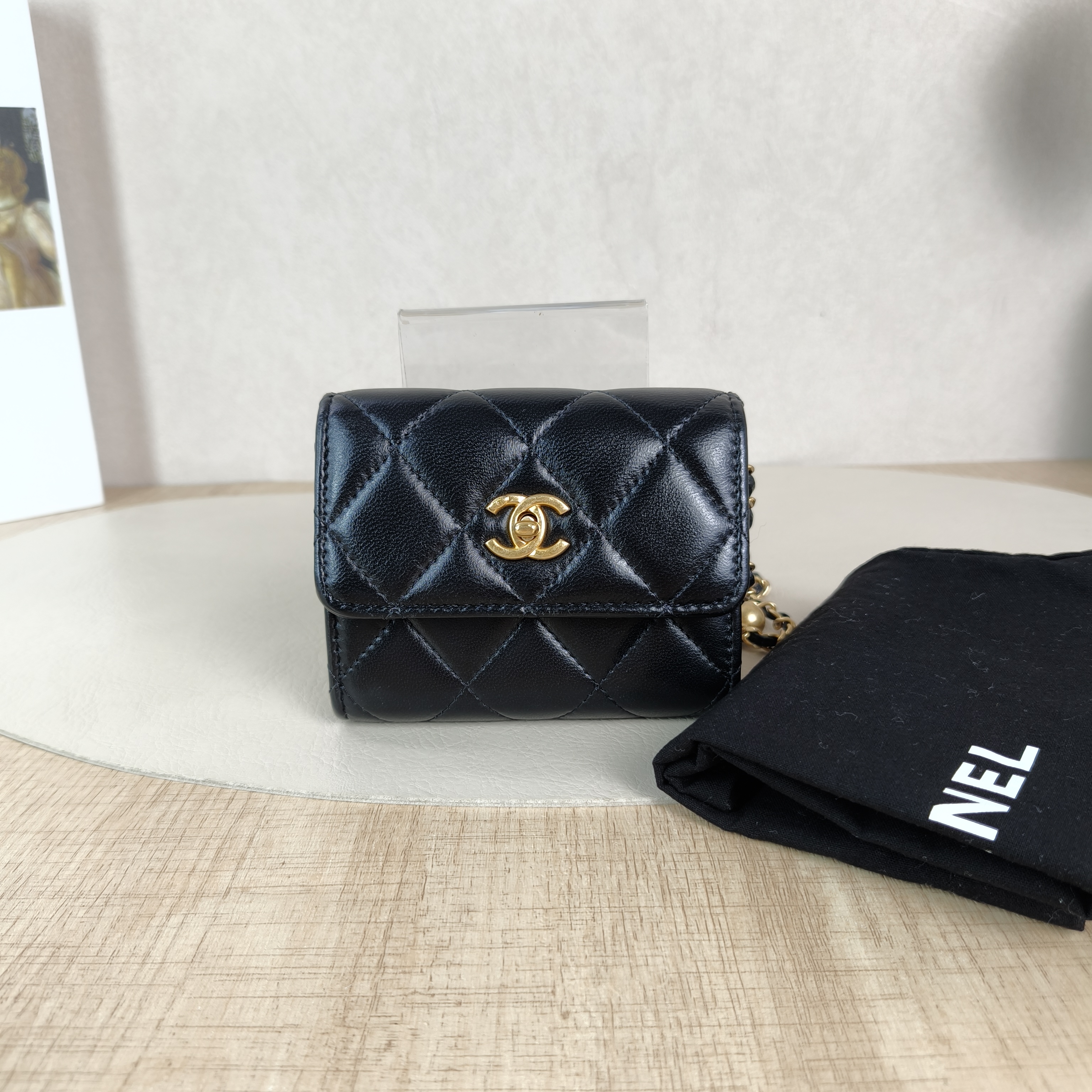 Chanel Crossbody Bag Crossbody Bag Black Lambskin One Size11 × 2 × 9 cm — cover view 3 of 6