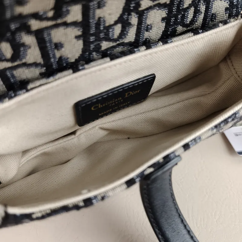 DIOR Top Handle Bag Saddle Blue Canvas Mini 19 × 6 × 15 cm — detail view 4 of 10