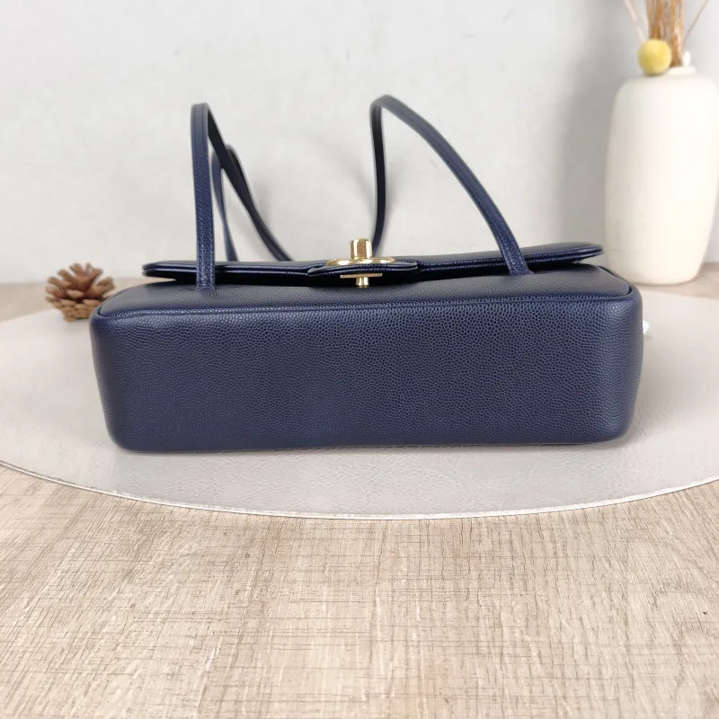 Chanel Shoulder Bag 26p preppy coco Navy Grained Calfskin Small 22 × 7 × 15 cm — cover view 6 of 6