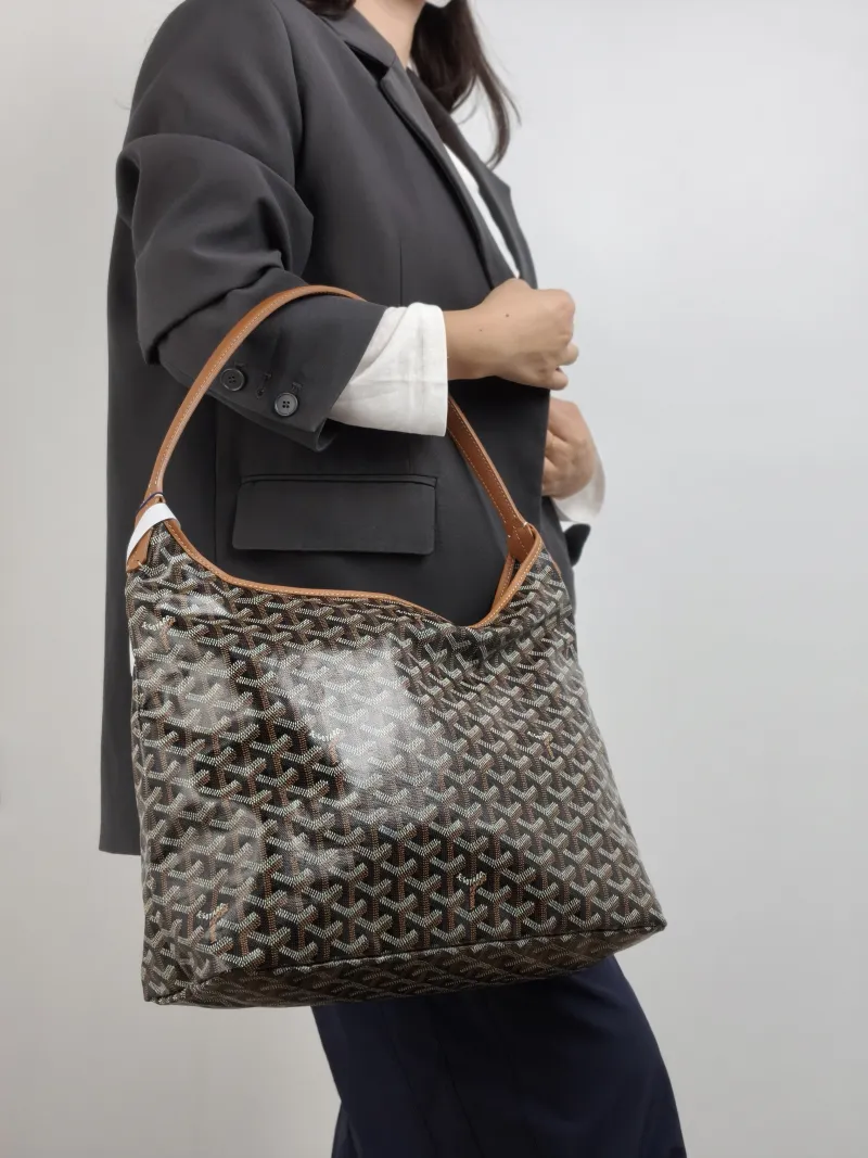 GOYARD Shoulder Bag Boheme Hobo​ Brown ine Canvas Small 43 × 14 × 27 cm — on-model view 2 of 2