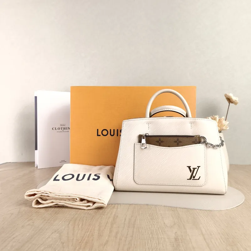 Louis Vuitton Crossbody Bag Marelle Tote Top Handle Bag White Epi Embossed Calfskin BB 25 × 11 × 17 cm — cover view 2 of 6