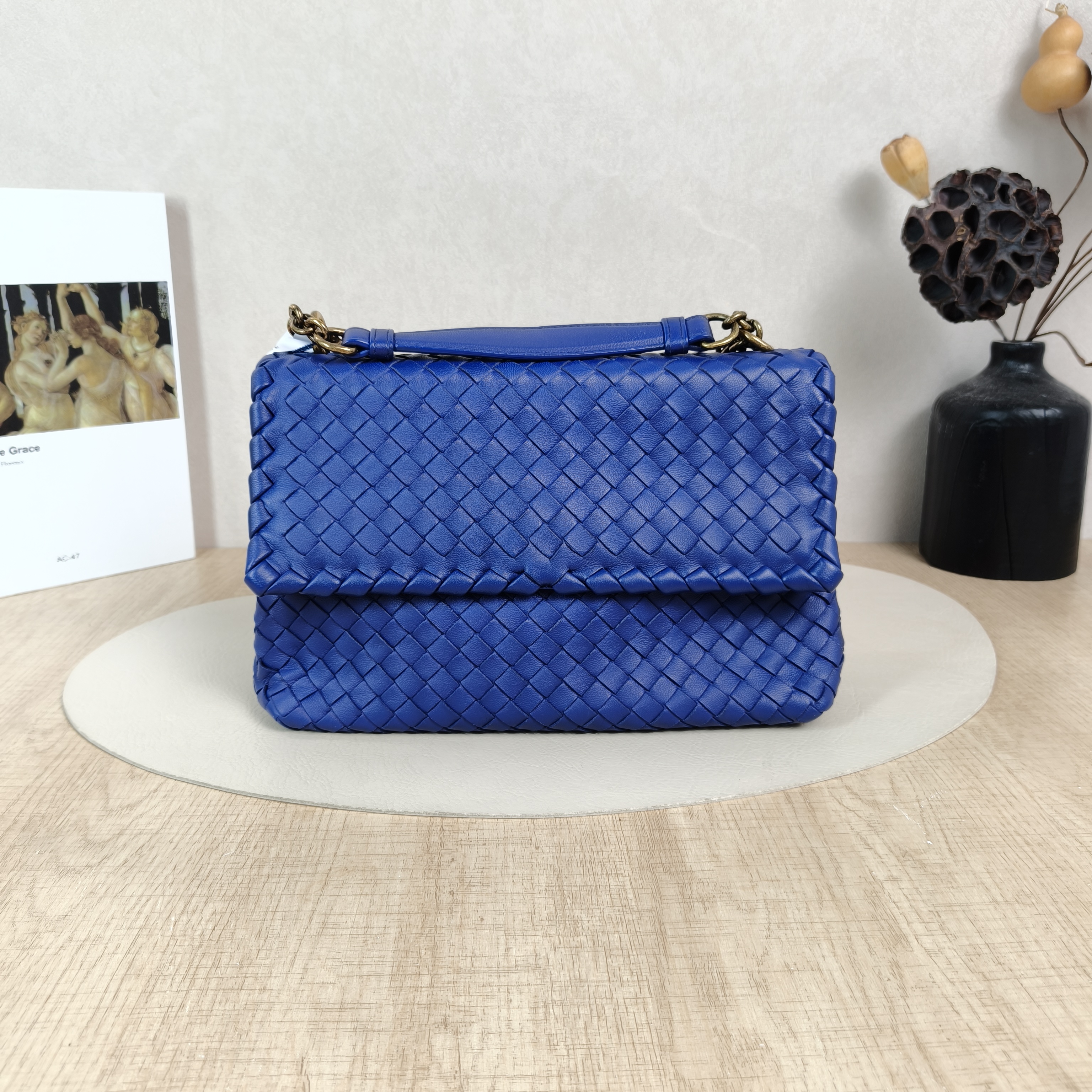 Bottega Veneta Shoulder Bag Olimpia Blue Lambskin One Size25 × 8 × 17 cm