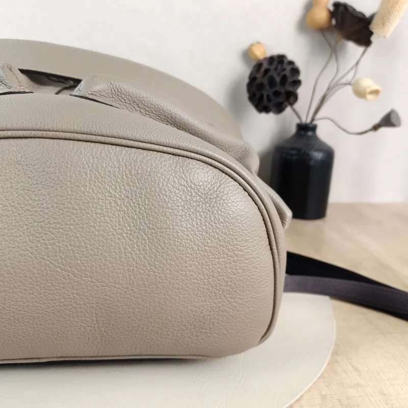 FENDI Backpack Backpack Grey Calfskin One Size 30 × 16 × 40 cm — detail view 8 of 12