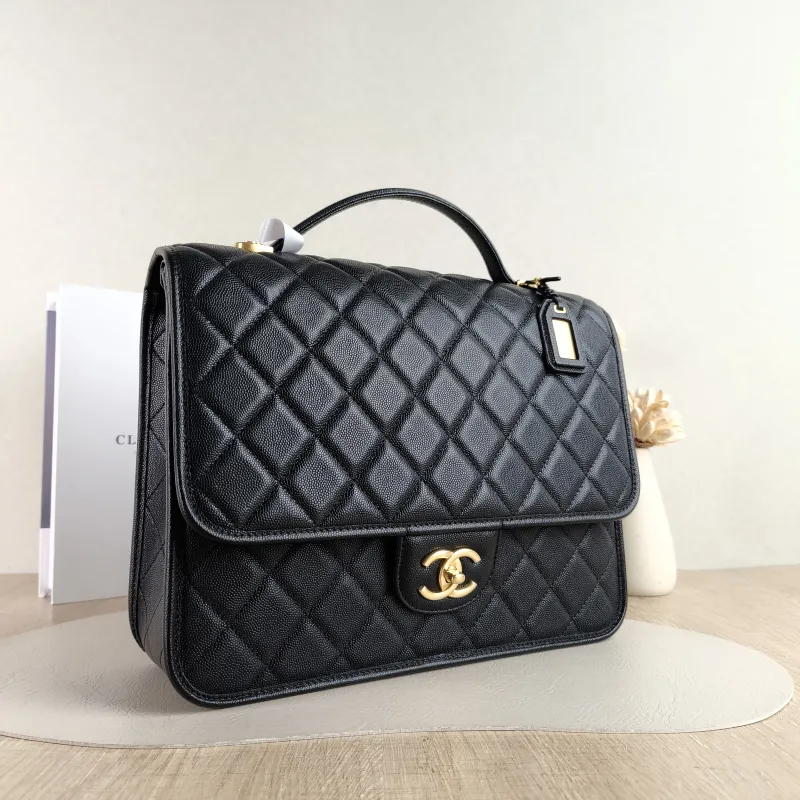 Chanel Backpack Backpack Black with Gold-Tone Hardware Grained Calfskin One Size 31 × 10 × 21 cm — cover view 5 of 5