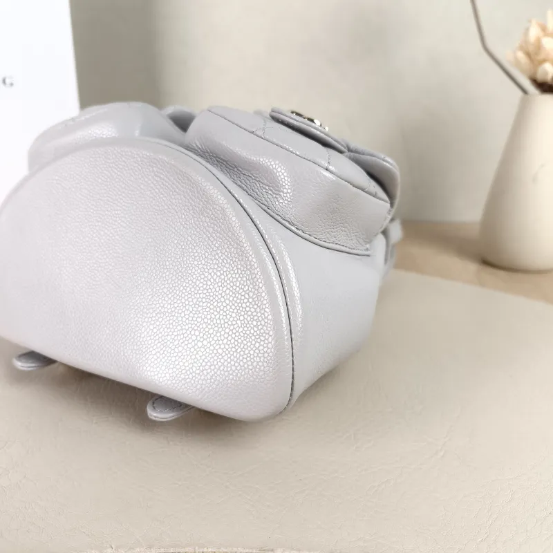 Chanel Backpack Duma Grey Grained Calfskin Small16.5 × 10 × 17.5 cm — detail view 6 of 11