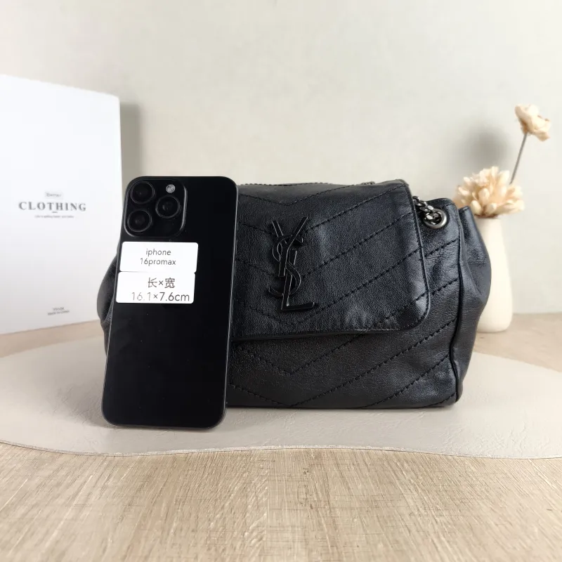 SAINT LAURENT Crossbody Bag NOLITA Black Lambskin Small 22 × 13 × 17.5 cm — cover view 2 of 5