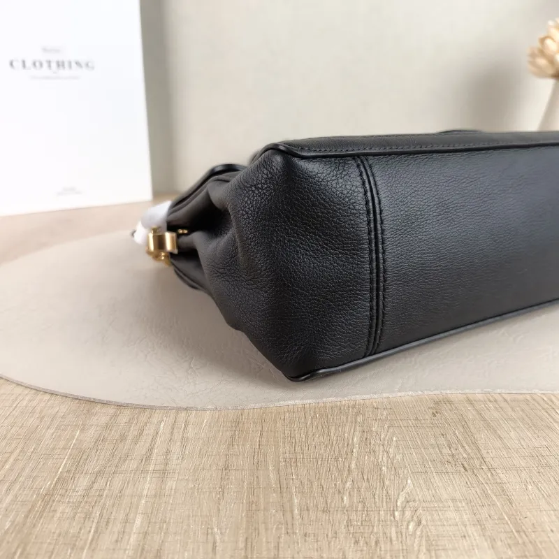 Louis Vuitton Crossbody Bag Dauphine Soft Shoulder Bag Black Calfskin Medium 24 × 9 × 17 cm — detail view 1 of 11
