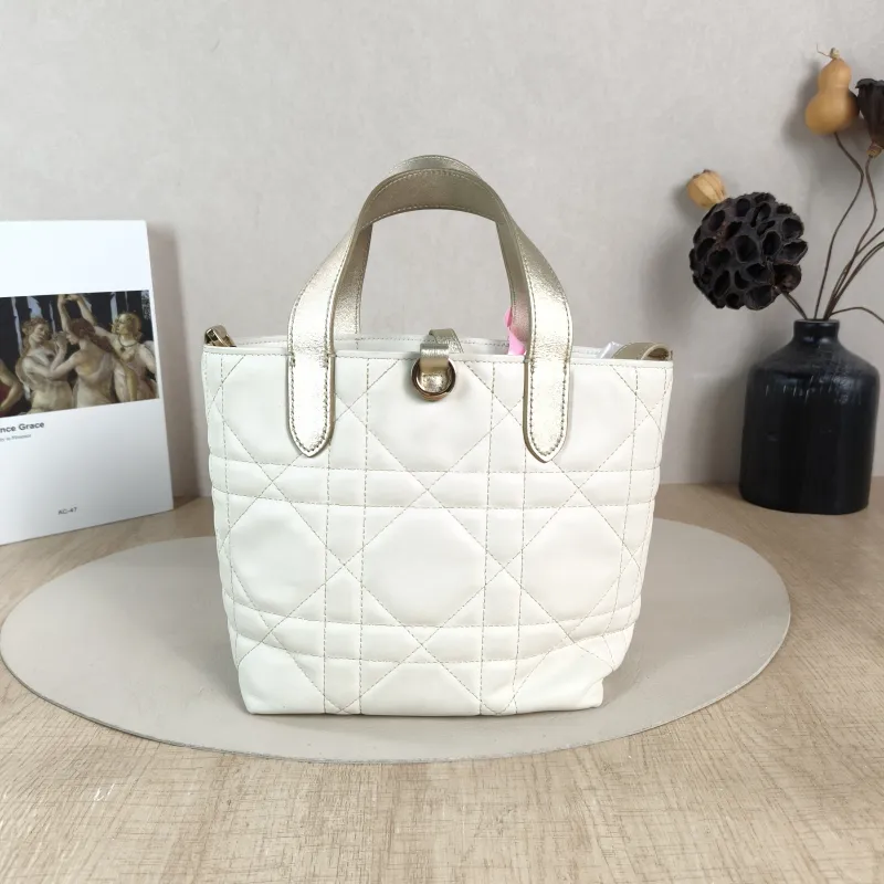 DIOR Top Handle Bag TOUJOURS Edition White Calfskin Small 18.5 × 12 × 18.5 cm — cover view 5 of 5