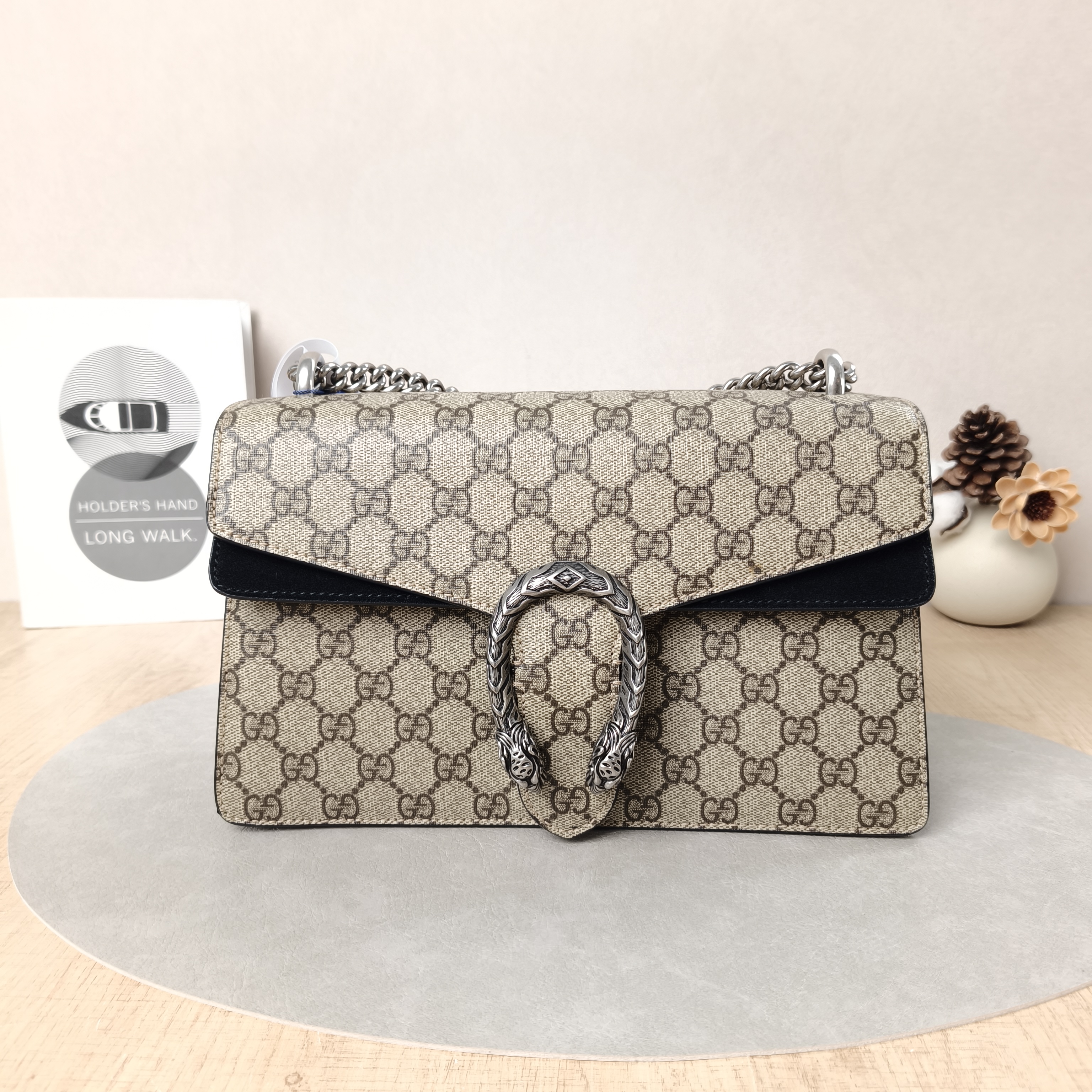 GUCCI Shoulder Bag Dionysus Monogram Black PVC Medium28 × 9 × 17 cm