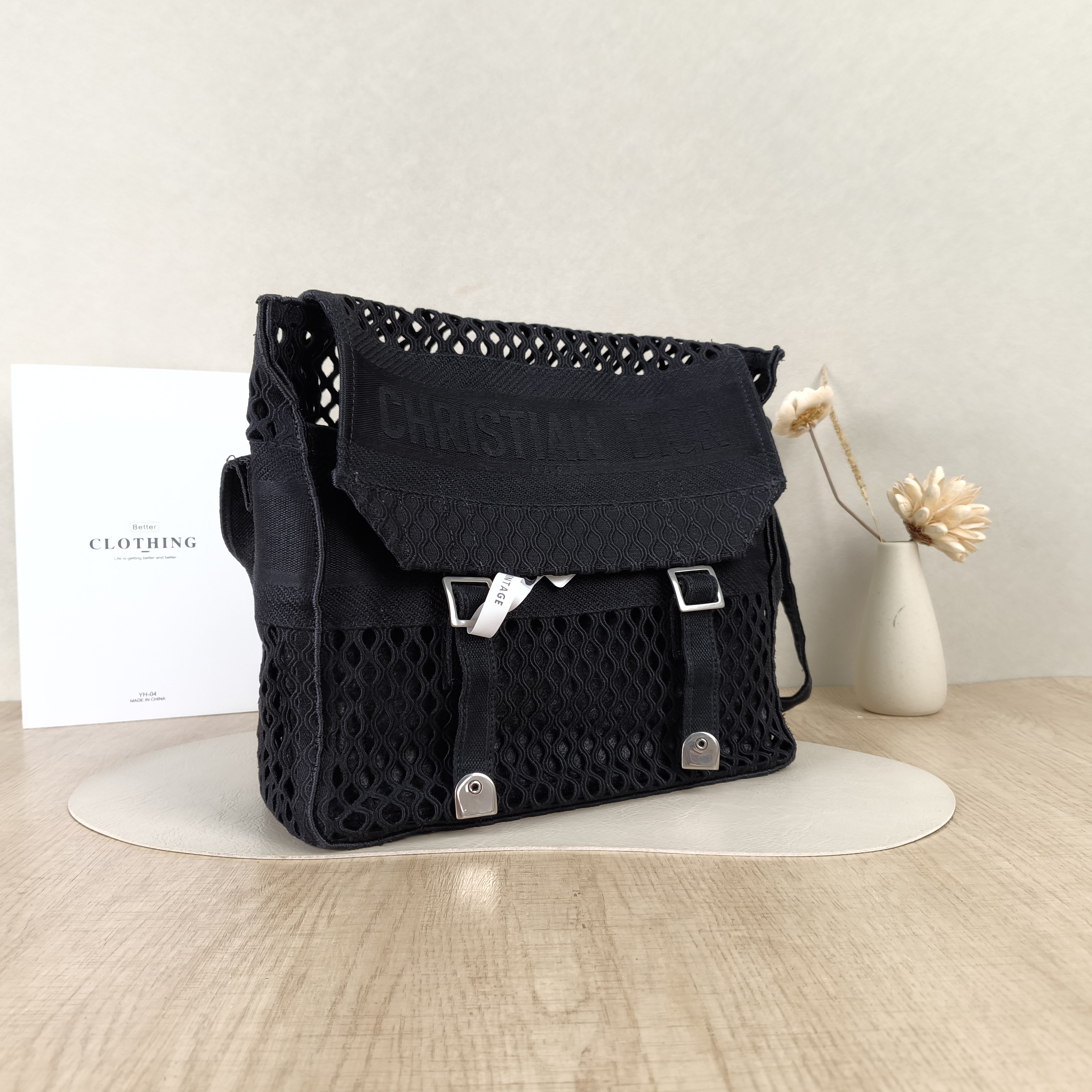 DIOR Crossbody Bag camp Messenger Bag Black Canvas Medium29 × 12 × 22 cm — cover view 4 of 5