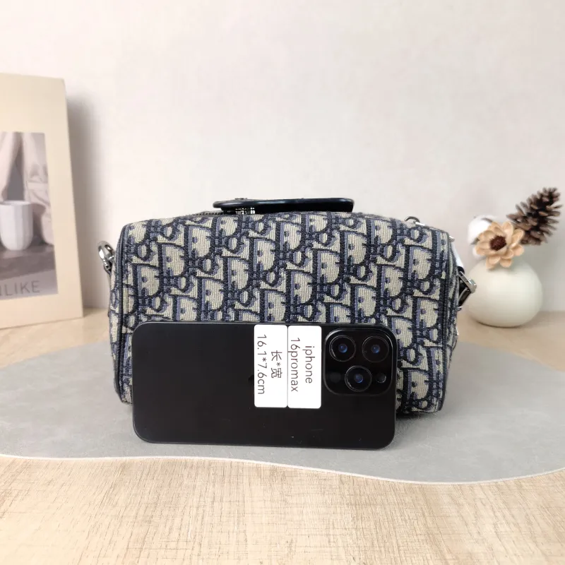 DIOR Crossbody Bag Lingot 22 Shoulder Bag Blue Canvas One Size 22 × 10.5 × 12.5 cm — cover view 3 of 5