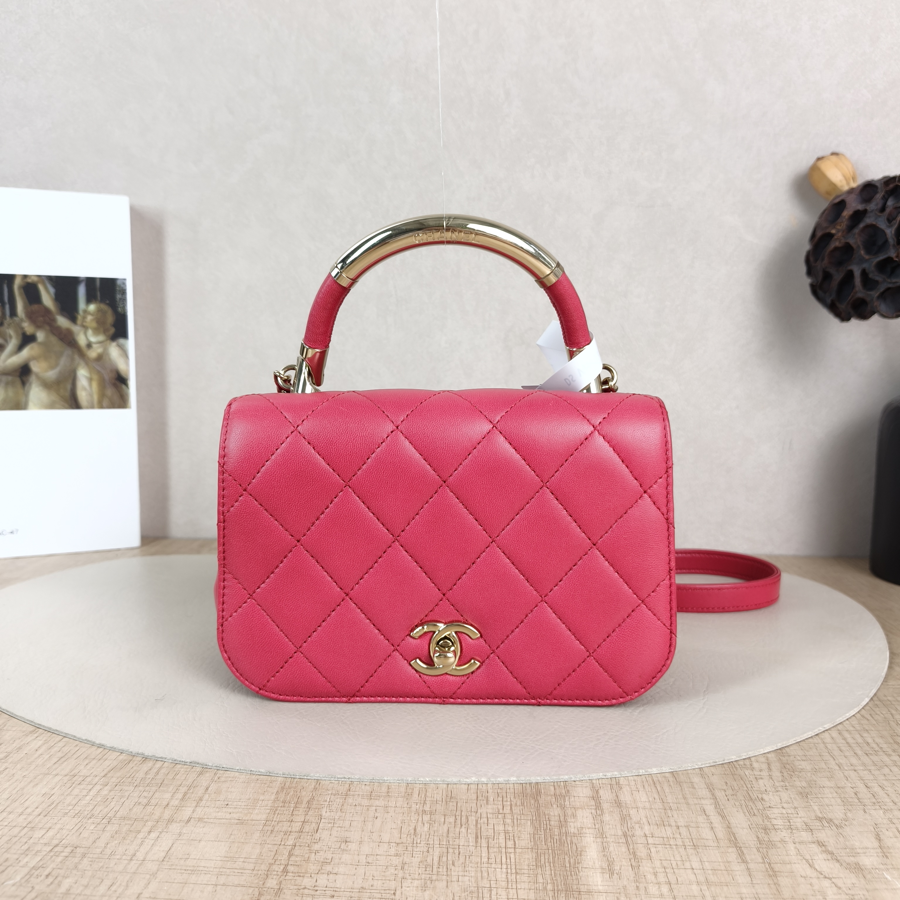Chanel Crossbody Bag Crossbody Bag Red Lambskin One Size19 × 6 × 13 cm
