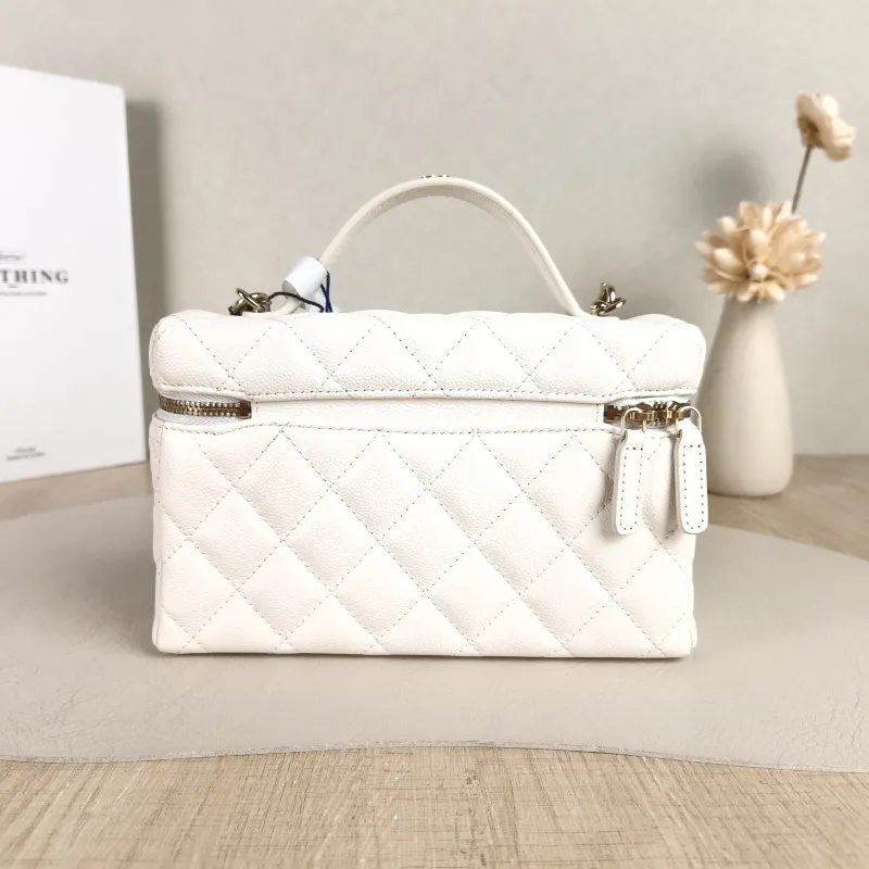 Chanel Crossbody Bag lp Box Bag Top Handle Crossbody Bag White Grained Calfskin 19 × 5 × 12 cm — cover view 5 of 6