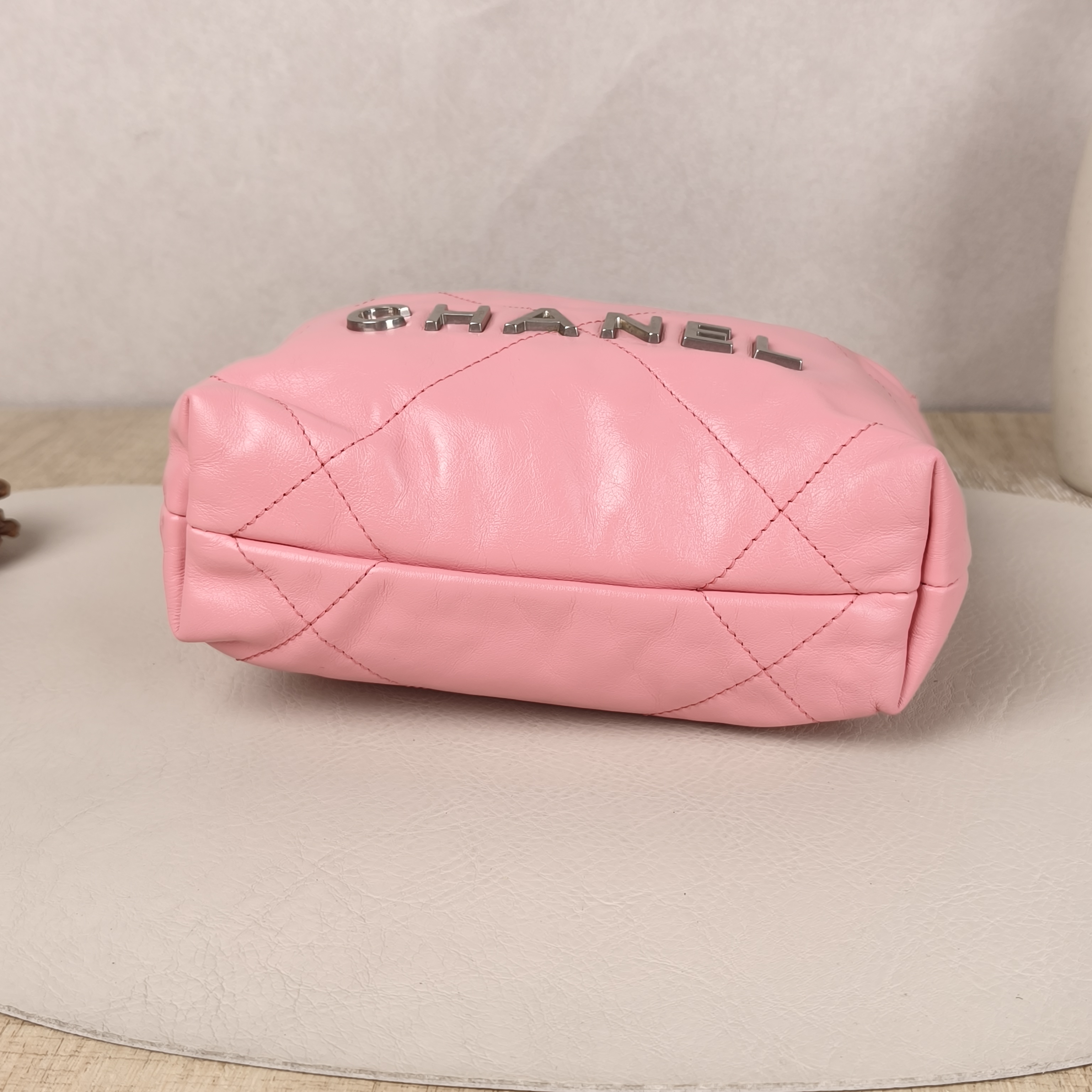 Chanel 22bagmini Pink Calfskin Microchip Edition · Dust Bag · 20 × 6 × 19 cm — cover view 7 of 8