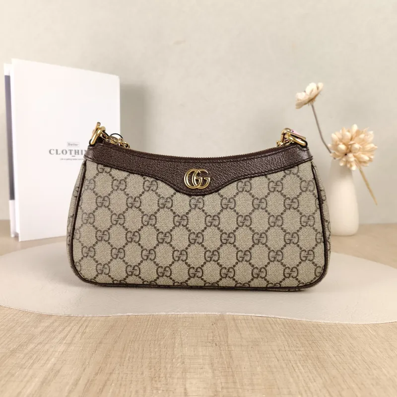 GUCCI Shoulder Bag Ophidia Two Straps Monogram PVC Small25 × 6.5 × 15 cm