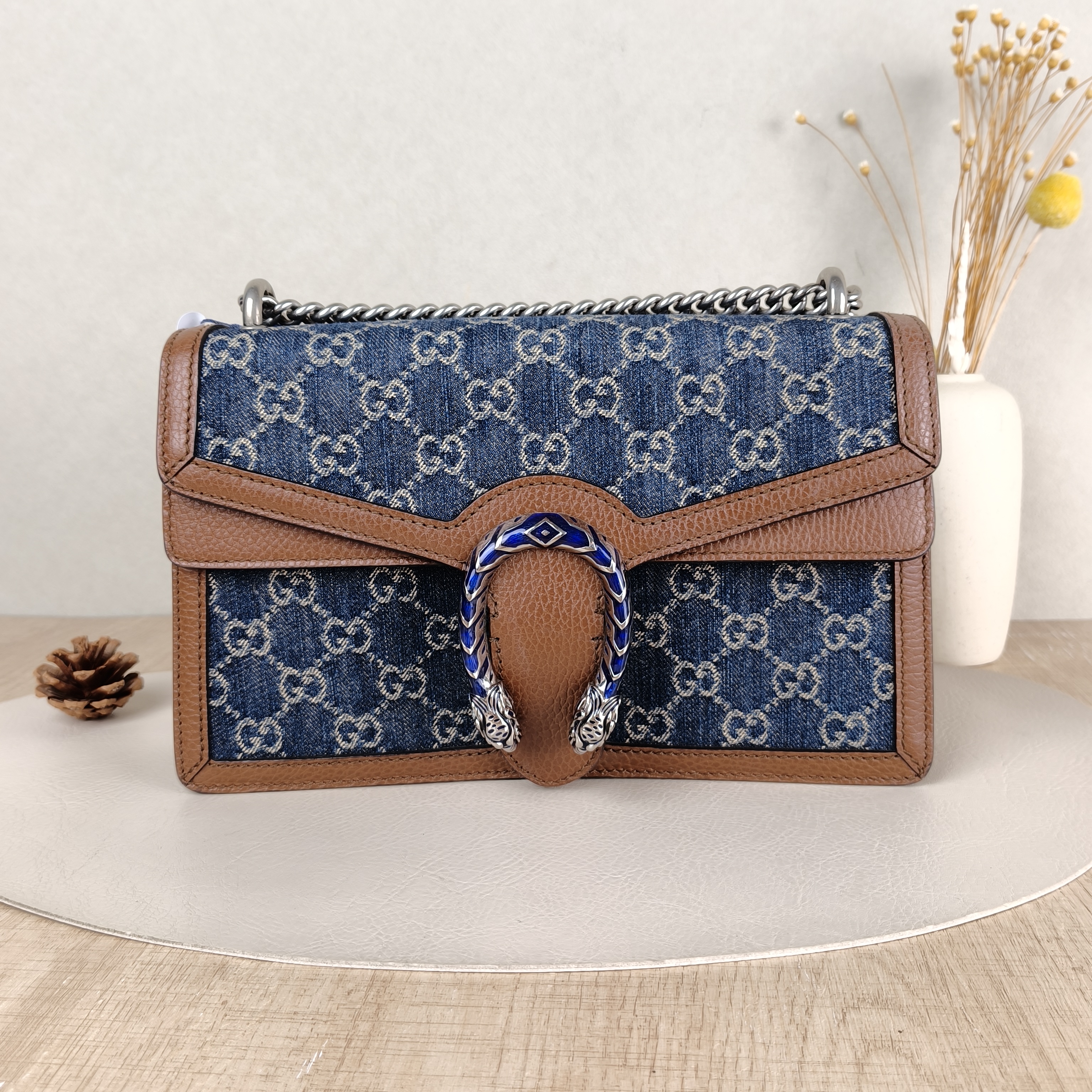GUCCI Crossbody Bag Dionysus Blue Medium28 × 9 × 17 cm