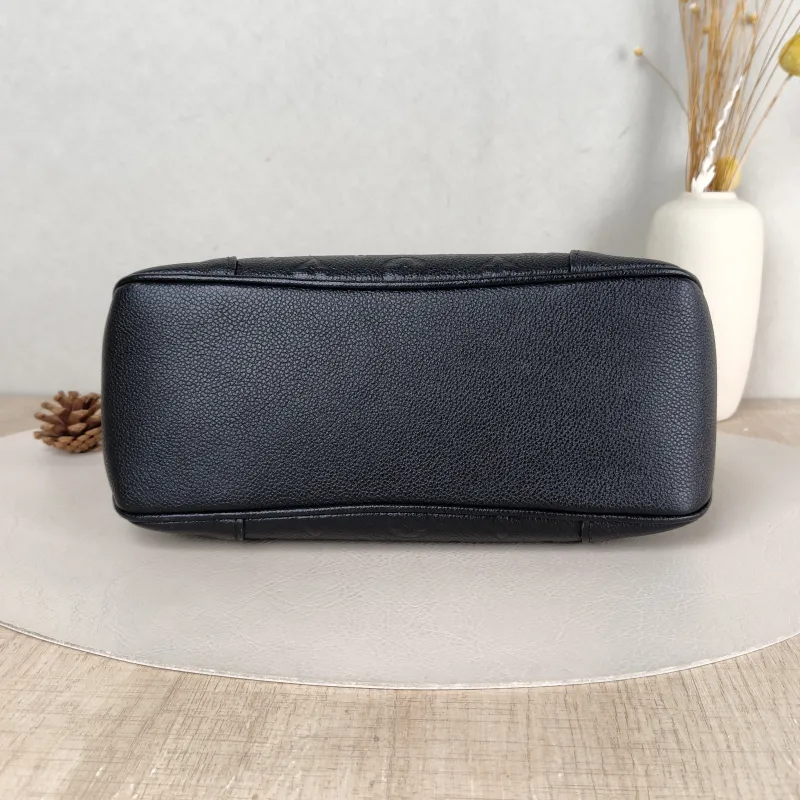 Louis Vuitton Crossbody Bag Boulogne Black Monogram Empreinte Embossed Calfskin Small 26 × 9.5 × 16 cm — cover view 4 of 5