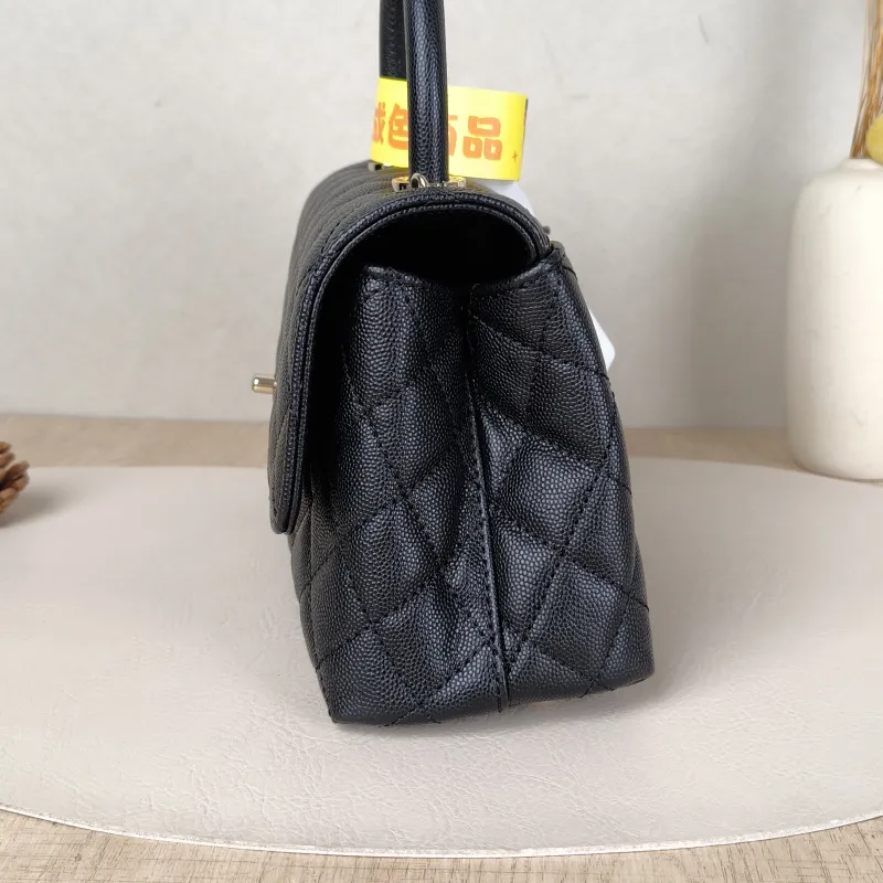 Chanel Top Handle Bag Coco Handle​Black Grained Calfskin Small24 × 10 × 14 cm — detail view 6 of 13